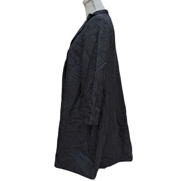 NWT Eileen Fisher Women's Funnel Neck A-line Coat Size Petite Small in Black - Picture 4 of 11